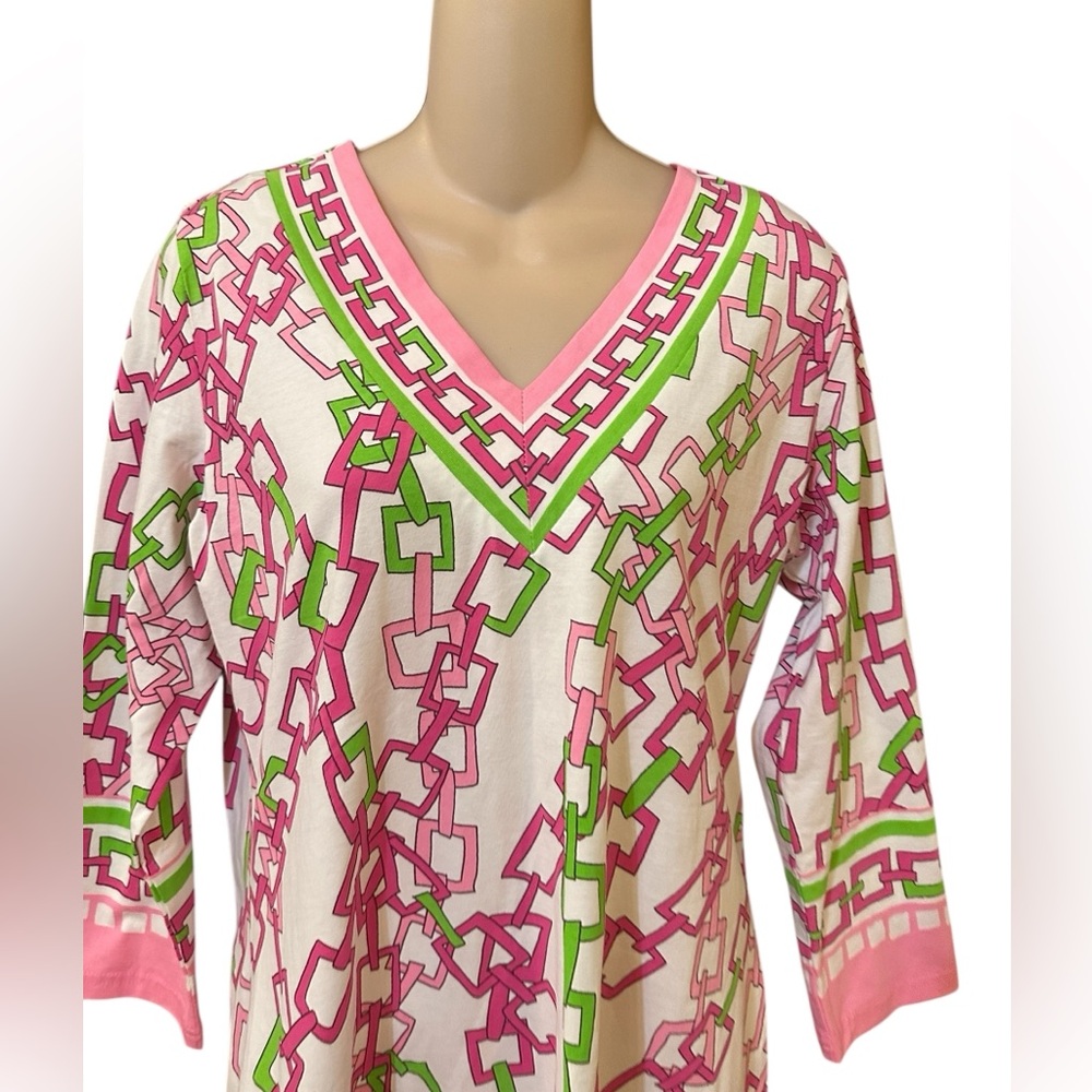 Barbara Gerwit pink and green chain-link knit dress - Picture 6 of 11